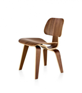 Eames Molded plywood Chair with wood base Herman Miller at Three Chairs Ann Arbor and Holland Michigan
